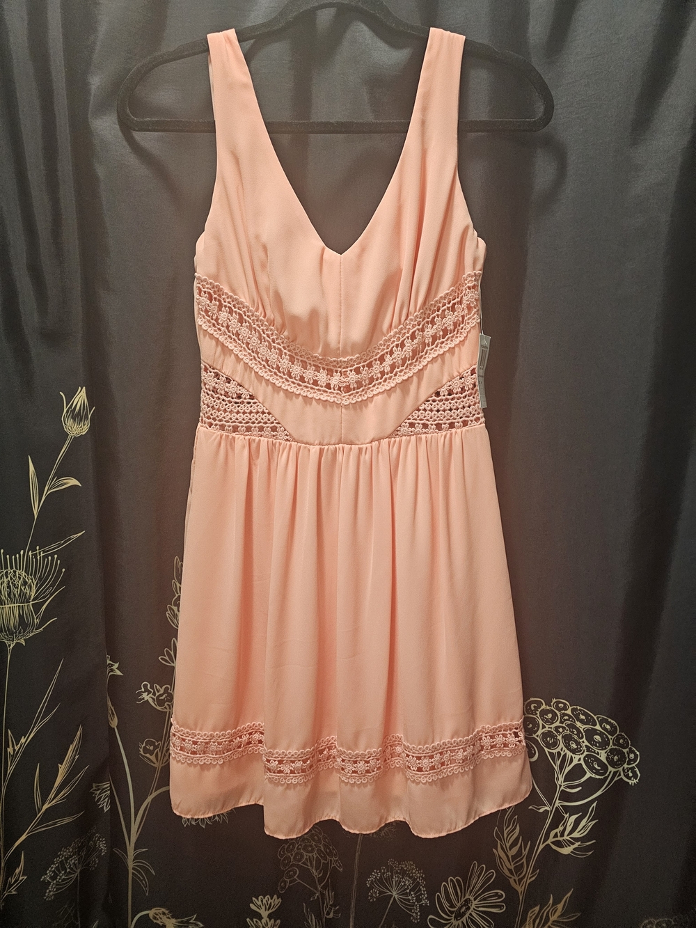 B Darlin NWTs Midi Peach Boho Dress Size 3/4